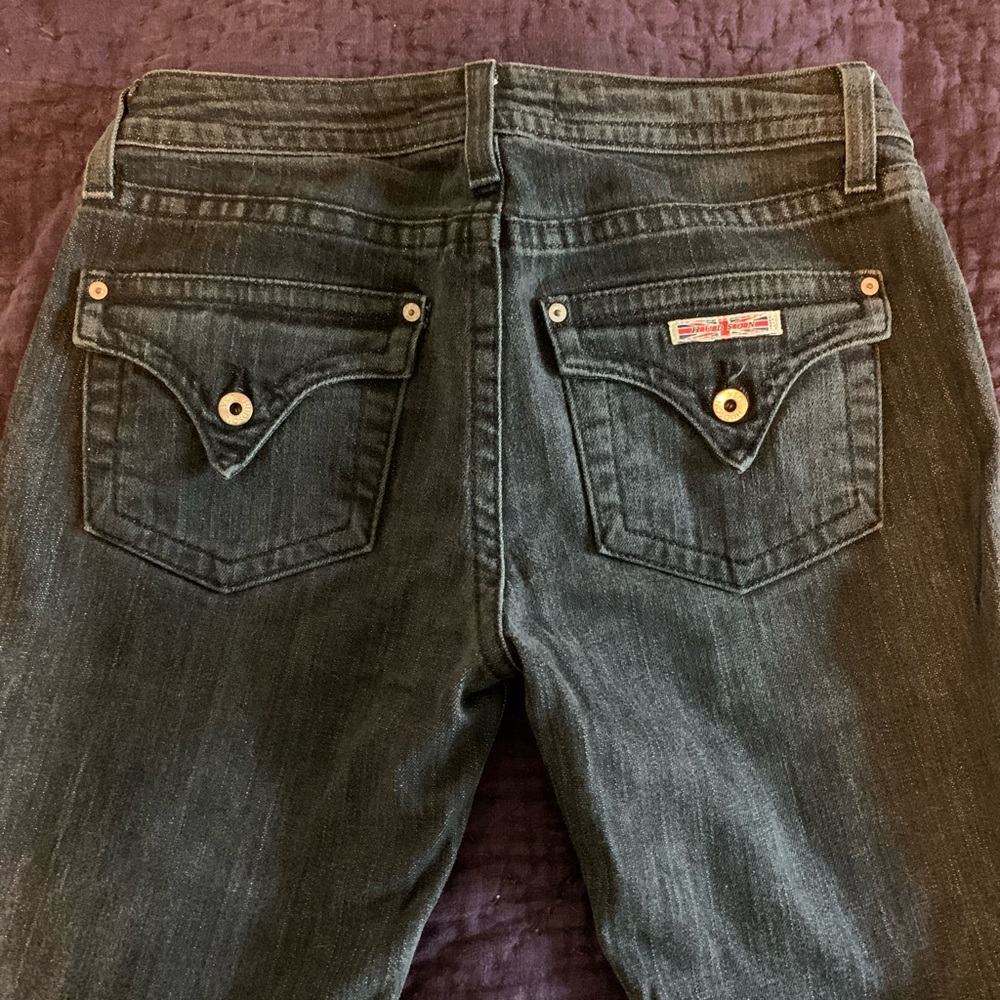 Black Acid Wash straight cut Hudson jeans